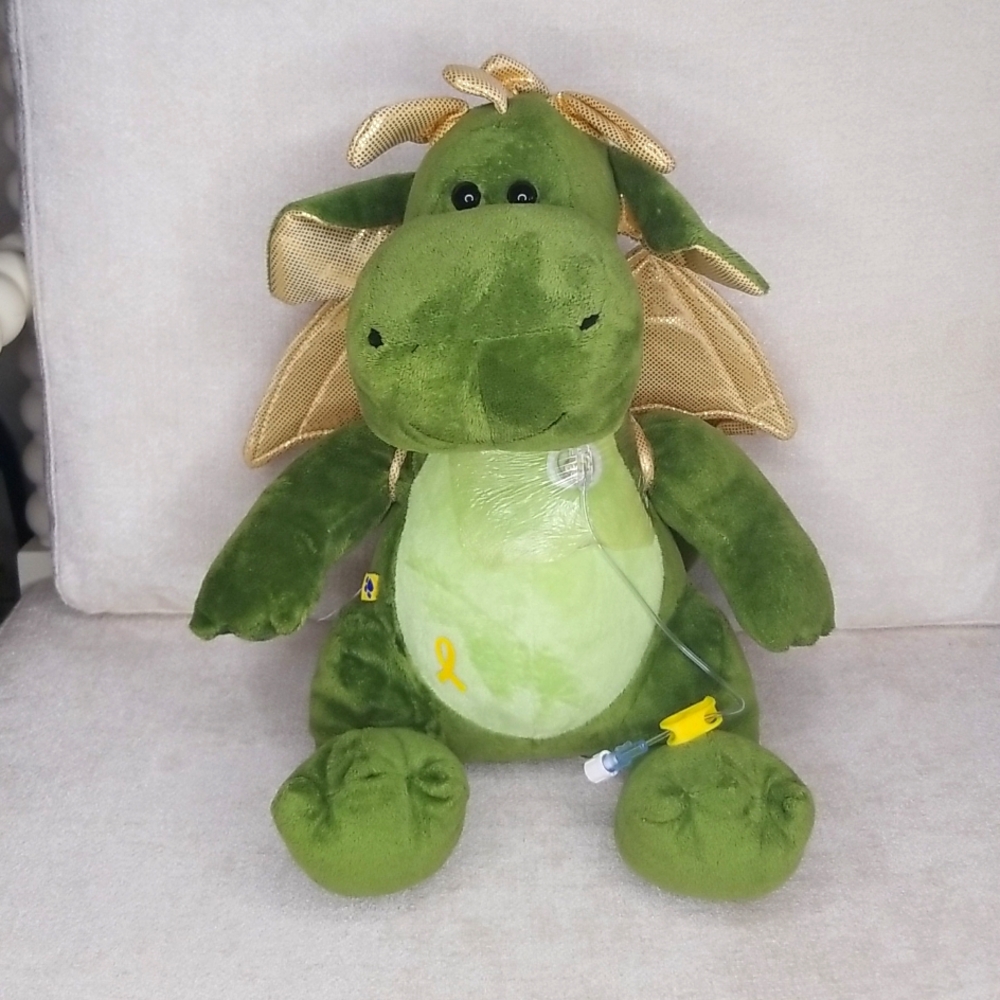 Dragon with IV line